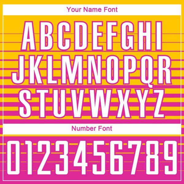 Custom Yellow White-Deep Pink Gradient Pinstripe Sublimation Soccer Uniform Jersey