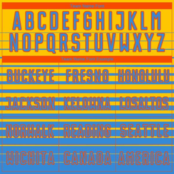 Custom Yellow Powder Blue-Orange Gradient Pinstripe Sublimation Soccer Uniform Jersey