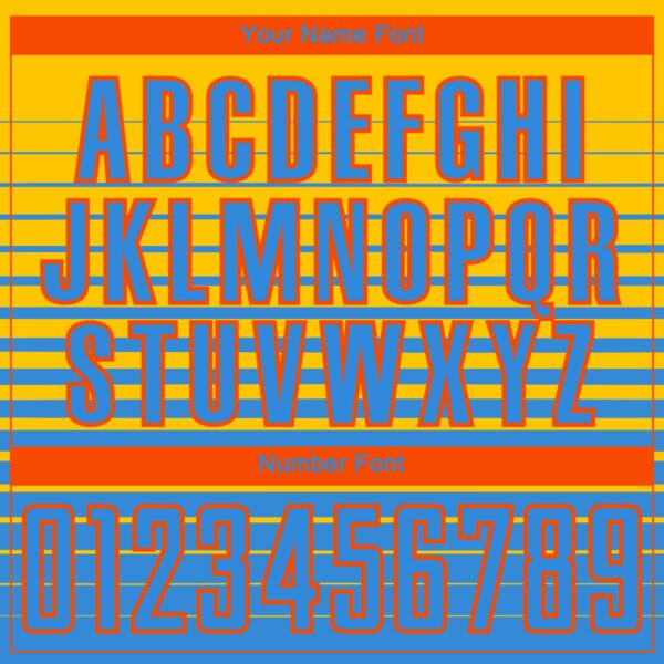 Custom Yellow Powder Blue-Orange Gradient Pinstripe Sublimation Soccer Uniform Jersey