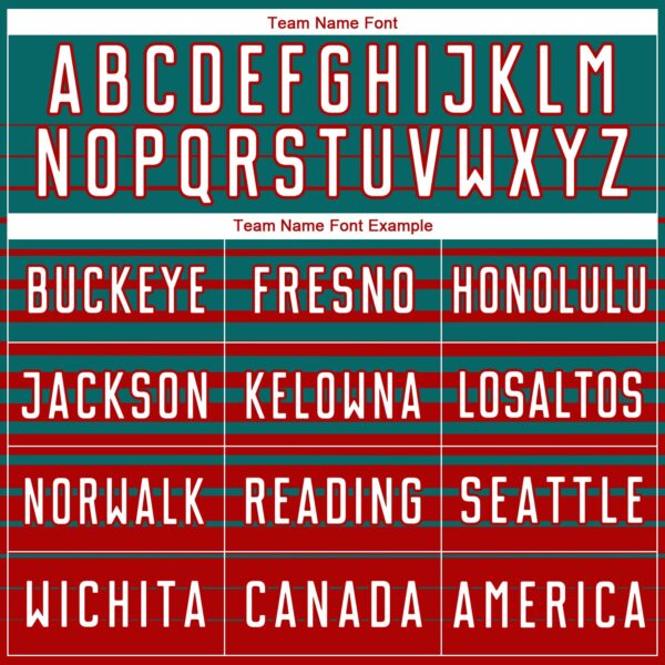 Custom Teal White-Red Gradient Pinstripe Sublimation Soccer Uniform Jersey