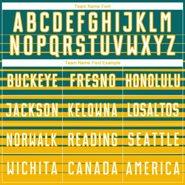 Custom Teal White-Gold Gradient Pinstripe Sublimation Soccer Uniform Jersey