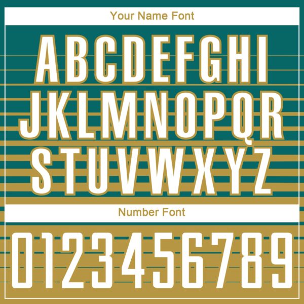 Custom Teal White-Old Gold Gradient Pinstripe Sublimation Soccer Uniform Jersey