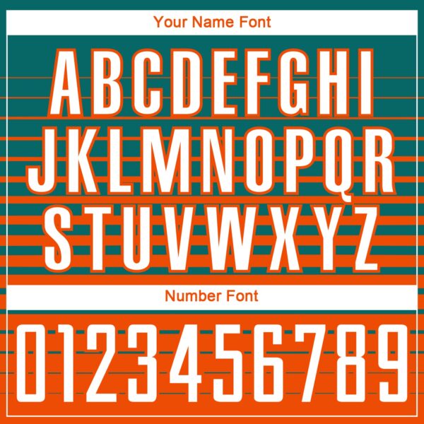 Custom Teal White-Orange Gradient Pinstripe Sublimation Soccer Uniform Jersey