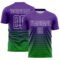 Custom Purple White-Grass Green Gradient Pinstripe Sublimation Soccer Uniform Jersey