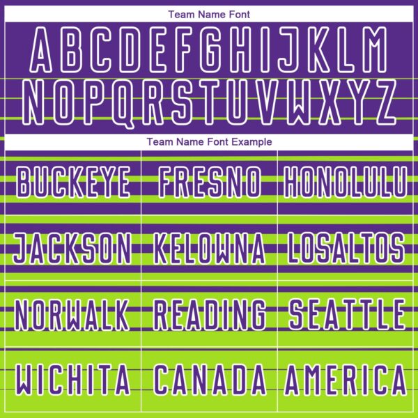 Custom Purple White-Neon Green Gradient Pinstripe Sublimation Soccer Uniform Jersey