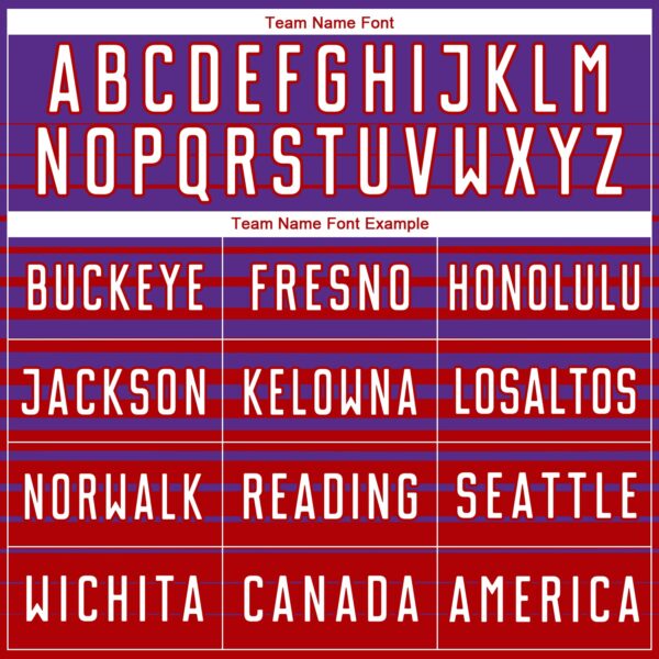 Custom Purple White-Red Gradient Pinstripe Sublimation Soccer Uniform Jersey