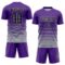 Custom Purple Black-Gray Gradient Pinstripe Sublimation Soccer Uniform Jersey