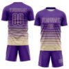Custom Purple Cream Gradient Pinstripe Sublimation Soccer Uniform Jersey