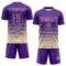 Custom Purple Cream Gradient Pinstripe Sublimation Soccer Uniform Jersey