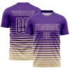 Custom Purple Cream Gradient Pinstripe Sublimation Soccer Uniform Jersey