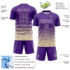 Custom Purple Cream Gradient Pinstripe Sublimation Soccer Uniform Jersey