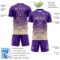 Custom Purple Cream Gradient Pinstripe Sublimation Soccer Uniform Jersey