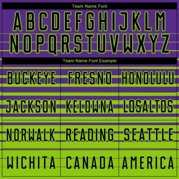 Custom Purple Black-Neon Green Gradient Pinstripe Sublimation Soccer Uniform Jersey