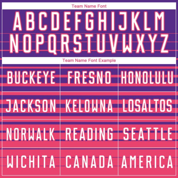 Custom Purple White-Neon Pink Gradient Pinstripe Sublimation Soccer Uniform Jersey