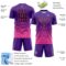 Custom Purple Black-Pink Gradient Pinstripe Sublimation Soccer Uniform Jersey