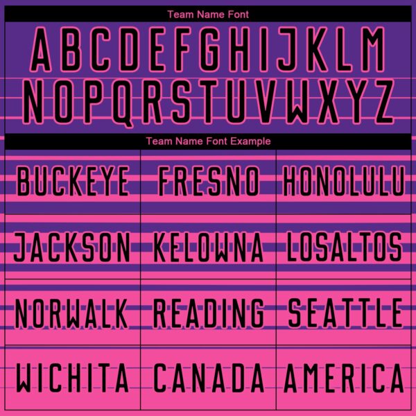 Custom Purple Black-Pink Gradient Pinstripe Sublimation Soccer Uniform Jersey