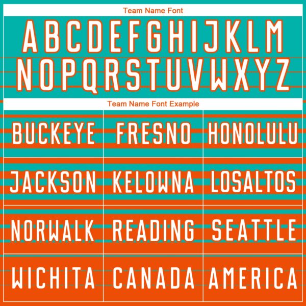 Custom Aqua White-Orange Gradient Pinstripe Sublimation Soccer Uniform Jersey