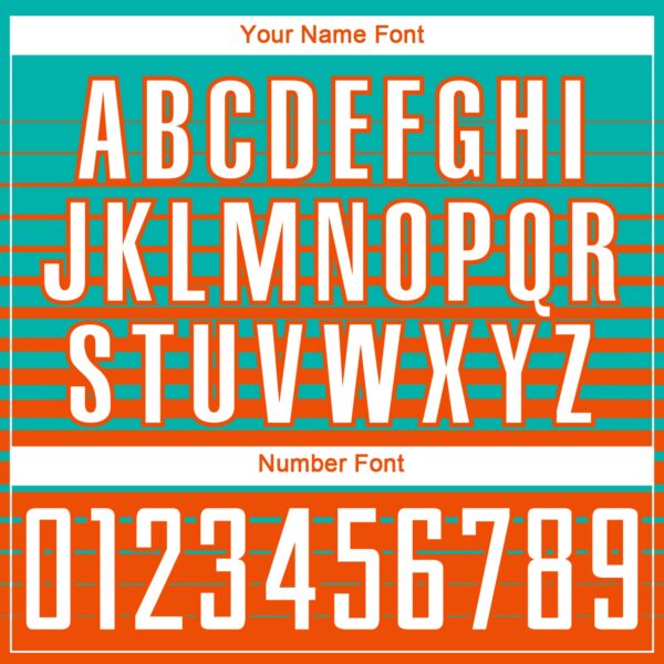 Custom Aqua White-Orange Gradient Pinstripe Sublimation Soccer Uniform Jersey