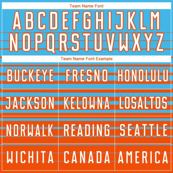 Custom Sky Blue White-Orange Gradient Pinstripe Sublimation Soccer Uniform Jersey