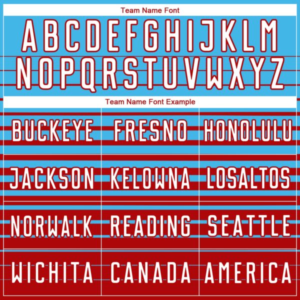 Custom Sky Blue White-Red Gradient Pinstripe Sublimation Soccer Uniform Jersey