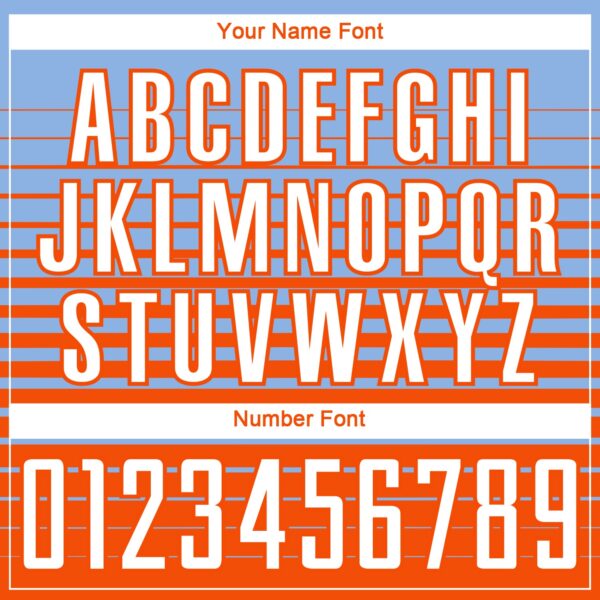 Custom Light Blue White-Orange Gradient Pinstripe Sublimation Soccer Uniform Jersey