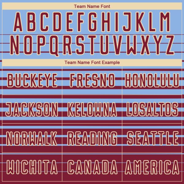 Custom Light Blue Crimson-Cream Gradient Pinstripe Sublimation Soccer Uniform Jersey