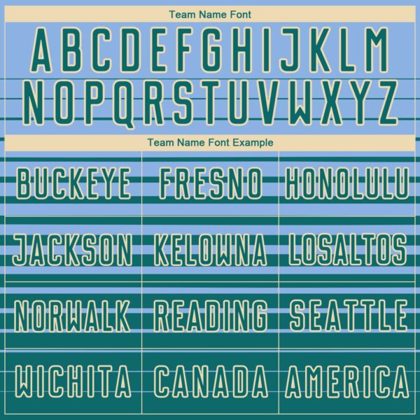 Custom Light Blue Teal-Cream Gradient Pinstripe Sublimation Soccer Uniform Jersey