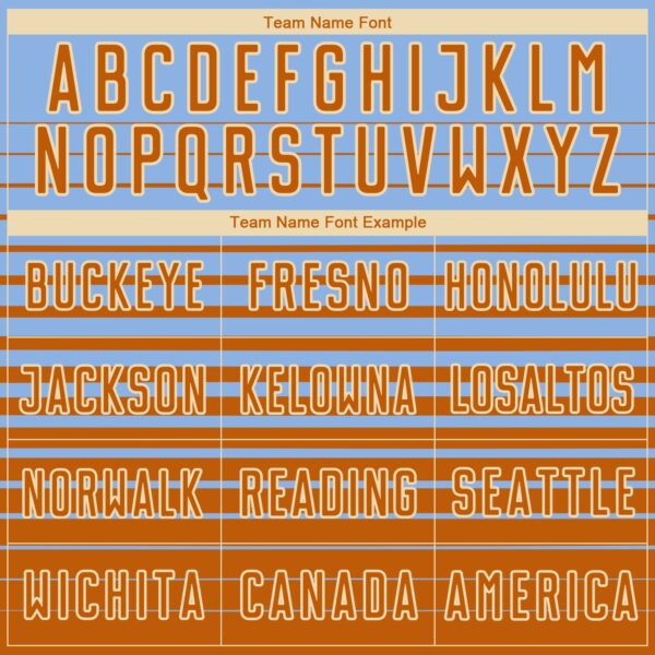 Custom Light Blue Bay Orange-Cream Gradient Pinstripe Sublimation Soccer Uniform Jersey