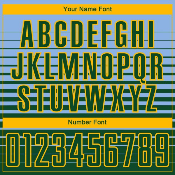 Custom Light Blue Green-Gold Gradient Pinstripe Sublimation Soccer Uniform Jersey