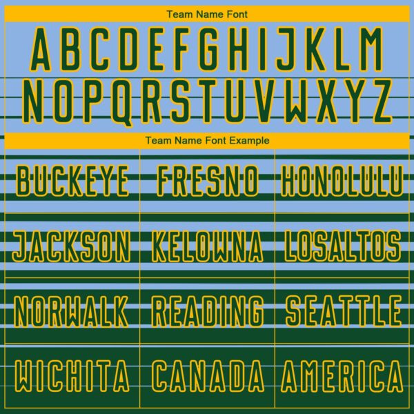 Custom Light Blue Kelly Green-Gold Gradient Pinstripe Sublimation Soccer Uniform Jersey