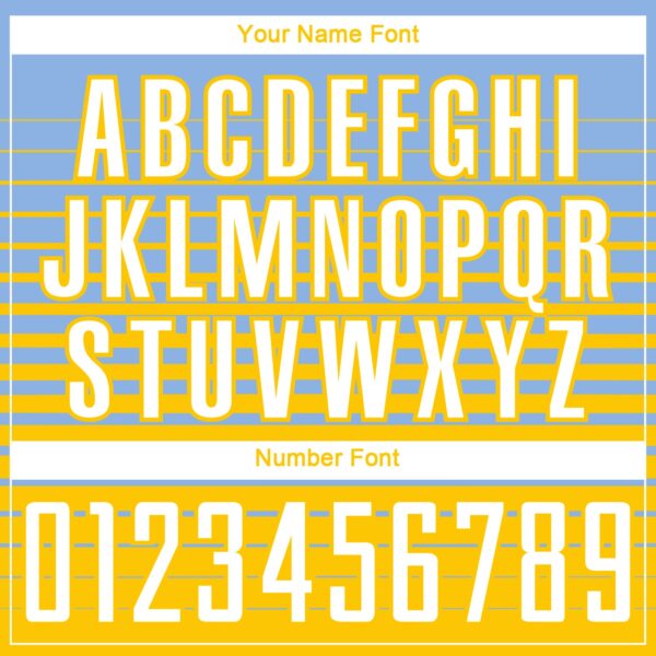 Custom Light Blue White-Yellow Gradient Pinstripe Sublimation Soccer Uniform Jersey