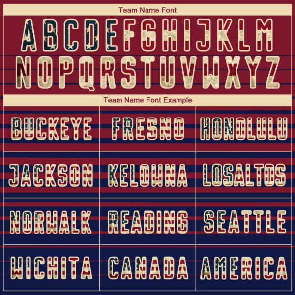 Custom Crimson Vintage USA Flag Cream-Navy Gradient Pinstripe Sublimation Soccer Uniform Jersey