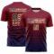 Custom Crimson Vintage USA Flag Cream-Navy Gradient Pinstripe Sublimation Soccer Uniform Jersey