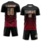 Custom Black Vintage USA Flag Cream-Crimson Gradient Pinstripe Sublimation Soccer Uniform Jersey