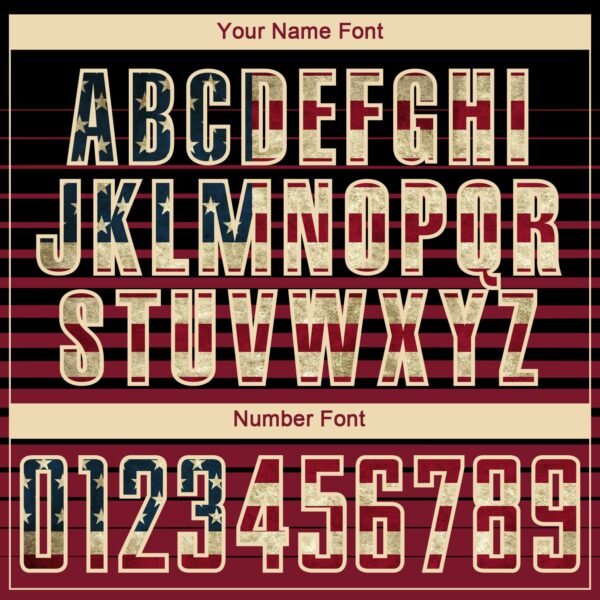 Custom Black Vintage USA Flag Cream-Crimson Gradient Pinstripe Sublimation Soccer Uniform Jersey