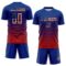 Custom Royal Vintage USA Flag Black-Red Gradient Pinstripe Sublimation Soccer Uniform Jersey