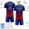 Custom Royal Vintage USA Flag Black-Red Gradient Pinstripe Sublimation Soccer Uniform Jersey