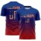 Custom Royal Vintage USA Flag Black-Red Gradient Pinstripe Sublimation Soccer Uniform Jersey