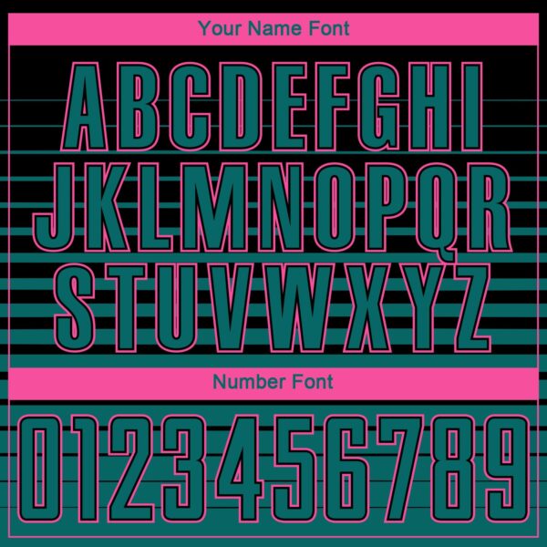 Custom Black Teal-Pink Gradient Pinstripe Sublimation Soccer Uniform Jersey