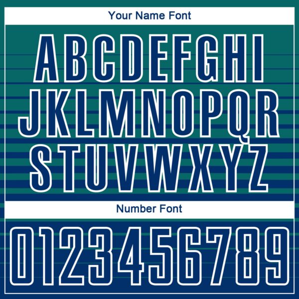 Custom Teal US Navy Blue-White Gradient Pinstripe Sublimation Soccer Uniform Jersey