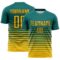 Custom Teal Yellow-Black Gradient Pinstripe Sublimation Soccer Uniform Jersey