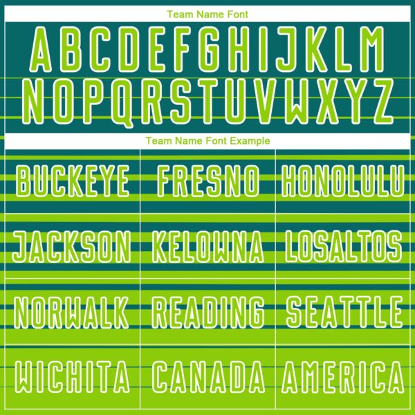 Custom Teal Neon Green-White Gradient Pinstripe Sublimation Soccer Uniform Jersey