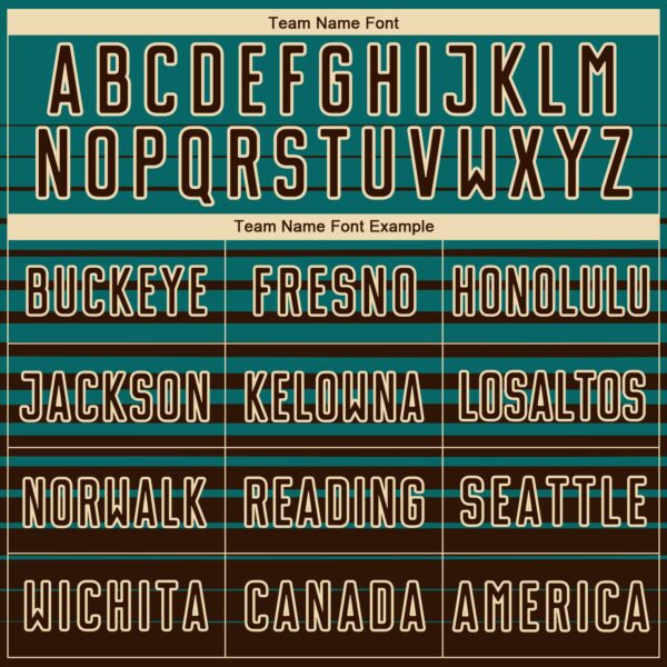 Custom Teal Brown-Cream Gradient Pinstripe Sublimation Soccer Uniform Jersey