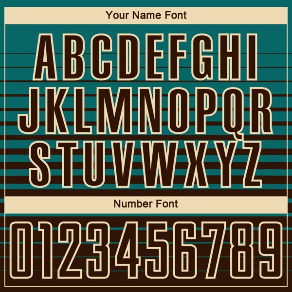 Custom Teal Brown-Cream Gradient Pinstripe Sublimation Soccer Uniform Jersey