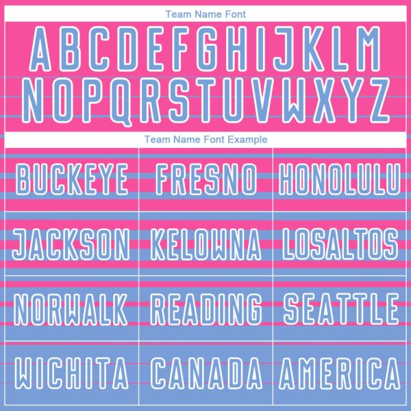 Custom Pink Light Blue-White Gradient Pinstripe Sublimation Soccer Uniform Jersey