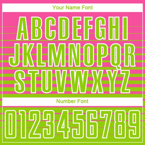 Custom Pink Neon Green-White Gradient Pinstripe Sublimation Soccer Uniform Jersey