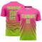 Custom Pink Neon Green-White Gradient Pinstripe Sublimation Soccer Uniform Jersey