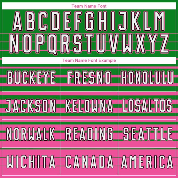 Custom Grass Green White Pink-Black Gradient Pinstripe Sublimation Soccer Uniform Jersey