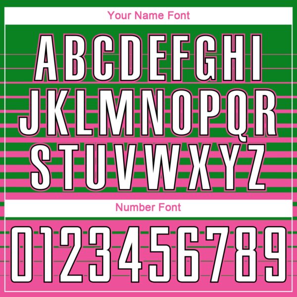 Custom Grass Green White Pink-Black Gradient Pinstripe Sublimation Soccer Uniform Jersey