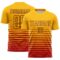 Custom Gold Red-Black Gradient Pinstripe Sublimation Soccer Uniform Jersey